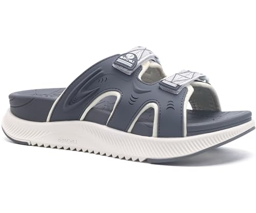 ONCAI Damen Orthotic Sandalen Frauen Erholung Wandern Slides Arch Support Plantar Fasciitis Komfort Orthopädische Soft Cushion Sommer Einstellbare Sandalias,Grau Größe 38 von ONCAI