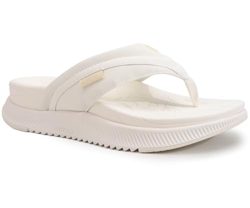ONCAI Orthopädische Flip Flops Damen mit Arch Support Damen Orthotische Erholung Sandalen 2025 Komfortable Plantar Fasciitis Slip On Walking Sandale für Womans Casual Sommer Weiß 43 von ONCAI