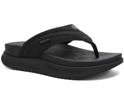 ONCAI Orthopädische Flip Flops Damen mit Arch Support Damen Orthotische Erholung Sandalen Komfortable Plantar Fasciitis Slip On Walking Sandale für Womans Indoor Outdoot Casual Sommer Schwarz 36 von ONCAI