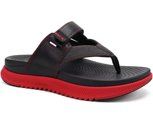 ONCAI Orthopädische Zehentrenner Herren Arch Support Walking Sandalen Sport Erholung Orthotic Leder Sandale Flip Flops Plantar Fasciitis Rot 45 ONCAI Orthopädische Zehentrenner Herren Arch Support Walking Sandalen Sport Erholung Orthotic Leder Sandale Flip Flops Plantar Fasciitis Rot 45 von ONCAI