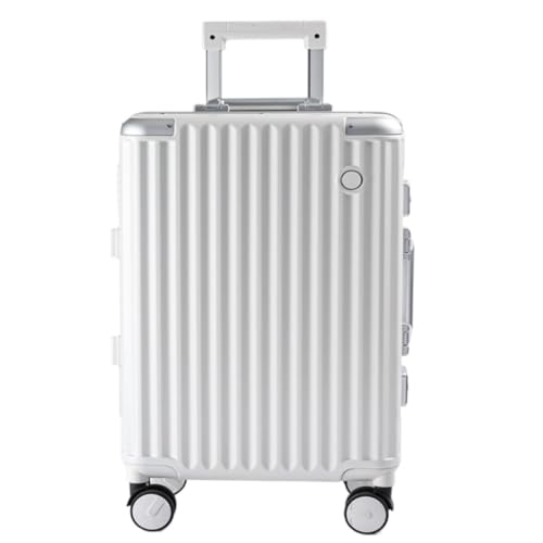 ONCALZNCA Koffer Gepäck Koffer für Damen und Herren mit Universalrollen Trolley Koffer Boarding Code Koffer Tasche Koffer, weiß, 61 cm von ONCALZNCA