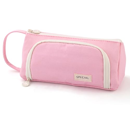 ONCCI Federmäppchen Mädchen Mäppchen Federtaschen Große Kapazität Teenager Etui Stifte Pencil Case für Schule & Büro (Creme-PINK) von ONCCI