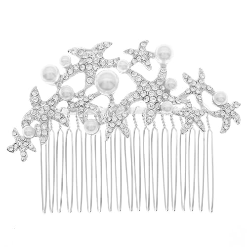 Braut Hochzeit Haarkamm Braut Kopfschmuck Strass Haarkamm Perlen Haarschmuck Steckkamm für Frauen und Mädchen von ONDIAN