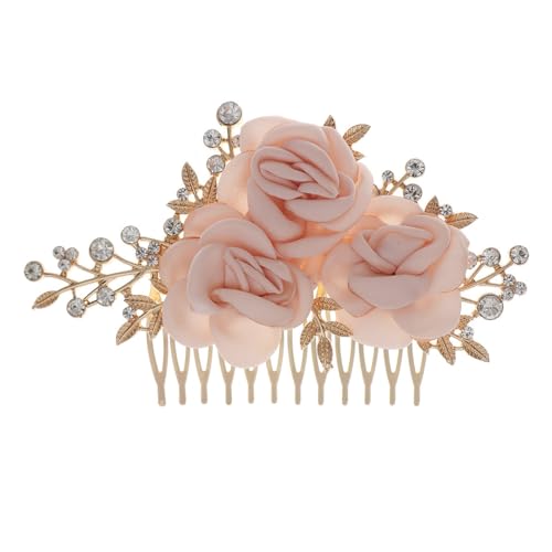 Braut Hochzeit Haarkamm Brauteinsatz Kamm Kopfschmuck Haarnadel Hochzeit Haarkamm für Frauen und Mädchen (Farbe : Rosa, Size : 12x7.5cm) von ONDIAN