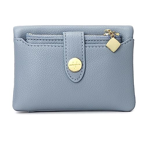 Damen Geldbörse Kompakte, dünne, Kurze Bifold-Geldbörse for Damen Geldbörse Damen Klein (Farbe : Blau, Size : 13x2x9cm) von ONDIAN