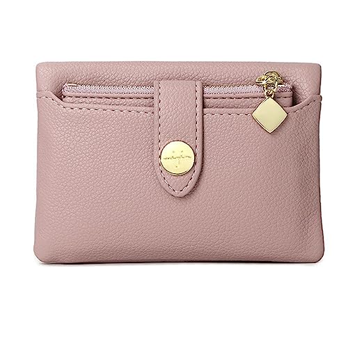 Damen Geldbörse Kompakte, dünne, Kurze Bifold-Geldbörse for Damen Geldbörse Damen Klein (Farbe : Rosa, Size : 13x2x9cm) von ONDIAN