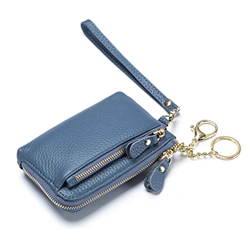 Geldbörse für Damen Damen Geldbörse Leder Multifunktion Ins Hand Tragetasche Kleine Damengeldbörse (Farbe : Denim Blue, Size : 13x2x9CM) von ONDIAN