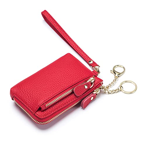 Geldbörse für Damen Damen Geldbörse Leder Multifunktion Ins Hand Tragetasche Kleine Damengeldbörse (Farbe : rot, Size : 13x2x9CM) von ONDIAN