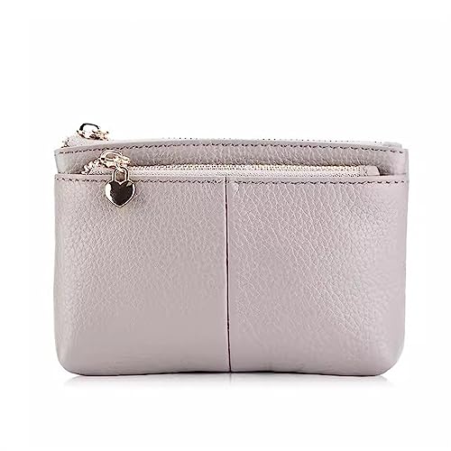 Geldbörse für Damen Damen-Mini-Geldbörse mit Reißverschluss, Kurze Clutch Kleine Damengeldbörse (Farbe : Grey, Size : 13x2x8.5cm) von ONDIAN