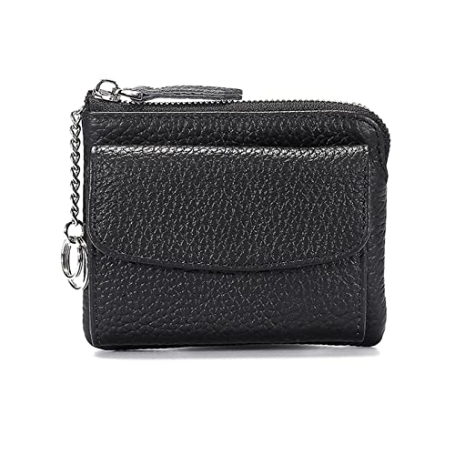 Geldbörse für Damen Geldbörse Mehrschichtiges Leder Einfache Mini-Münzentasche mit Reißverschluss Kleine Damengeldbörse (Farbe : Black, Size : 11x9x4cm) von ONDIAN