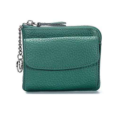 Geldbörse für Damen Geldbörse Mehrschichtiges Leder Einfache Mini-Münzentasche mit Reißverschluss Kleine Damengeldbörse (Farbe : Grün, Size : 11x9x4cm) von ONDIAN