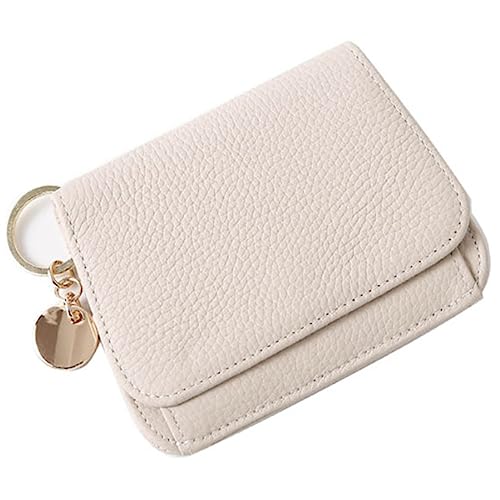 Geldbörse für Damen Leder-Geldbörse, Damen-Geldbörse aus Leder mit Reißverschluss Kleine Damengeldbörse (Farbe : Weiß, Size : 13x2.5x10cm) von ONDIAN