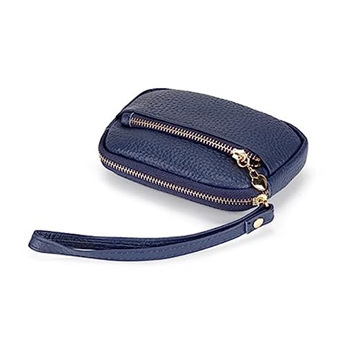 Geldbörse für Damen Leder-Geldbörse for Damen, Kurze Mini-Schlüssel-Clutch Kleine Damengeldbörse (Farbe : Blau, Size : 13x2x9cm) von ONDIAN