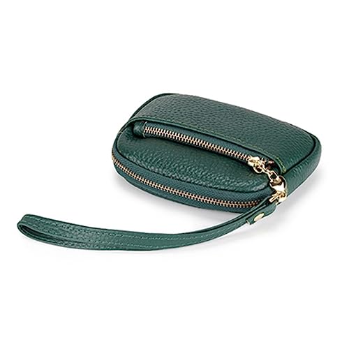 Geldbörse für Damen Leder-Geldbörse for Damen, Kurze Mini-Schlüssel-Clutch Kleine Damengeldbörse (Farbe : Grün, Size : 13x2x9cm) von ONDIAN