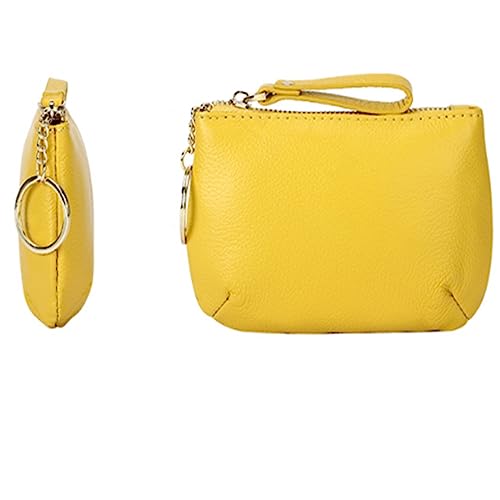 Geldbörse für Damen Leder-Geldbörse for Damen, einfache Geldbörse Kleine Damengeldbörse (Farbe : Gelb, Size : 14x1.5x9cm) von ONDIAN