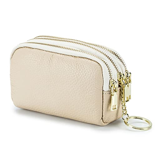 Geldbörse für Damen Leder-Mini-Geldbörse Damen-Leder-Münzenbeutel-Geldbörse Schlüsselanhänger Kleine Damengeldbörse (Farbe : Milk White, Size : 13x5x9cm) von ONDIAN