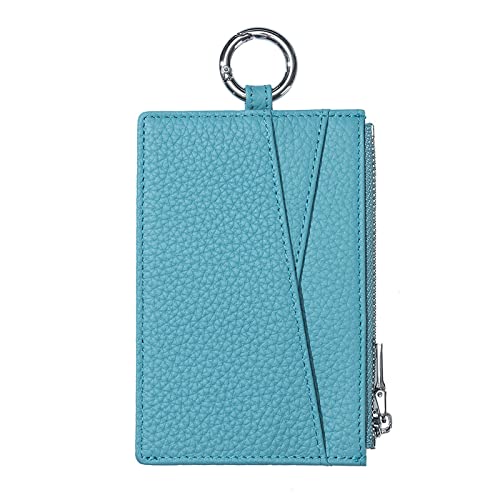 Geldbörse für Damen Litschi-Muster-Reißverschluss-Geldbörsen-Führerscheintasche Ultradünne Multifunktions-Münztasche Kleine Damengeldbörse (Farbe : Blau, Size : 12.5x0.4x8.5cm) von ONDIAN