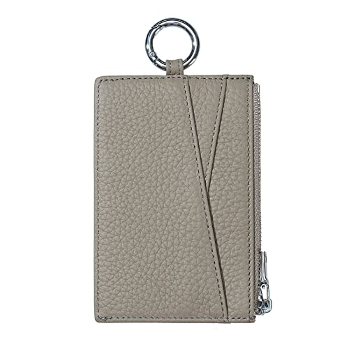 Geldbörse für Damen Litschi-Muster-Reißverschluss-Geldbörsen-Führerscheintasche Ultradünne Multifunktions-Münztasche Kleine Damengeldbörse (Farbe : Grey, Size : 12.5x0.4x8.5cm) von ONDIAN