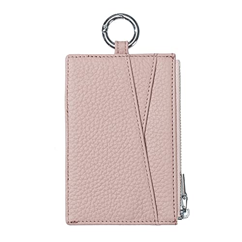 Geldbörse für Damen Litschi-Muster-Reißverschluss-Geldbörsen-Führerscheintasche Ultradünne Multifunktions-Münztasche Kleine Damengeldbörse (Farbe : Light pink, Size : 12.5x0.4x8.5cm) von ONDIAN