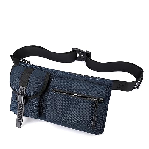 Gürteltasche Leder Herren-Brusttasche, Umhängetasche, Outdoor-Sport-Hüfttasche Reisesport Wandern (Farbe : Navy Blue, Size : 30x16x4cm) von ONDIAN