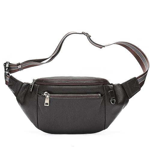 Gürteltasche Leder Herren-Hüfttasche, einfache Hüfttasche, Leder-Umhängetasche Reisesport Wandern (Farbe : Coffee, Size : 20x12x39cm) von ONDIAN