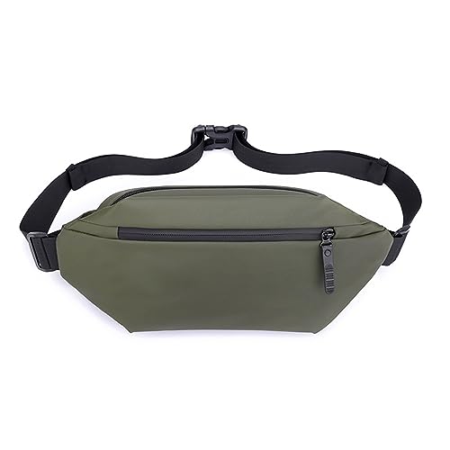 Gürteltasche Leder Lässige Gürteltasche for Herren, Einzelschulter-Umhängetasche Reisesport Wandern (Farbe : Army Green, Size : 38x15x7cm) von ONDIAN