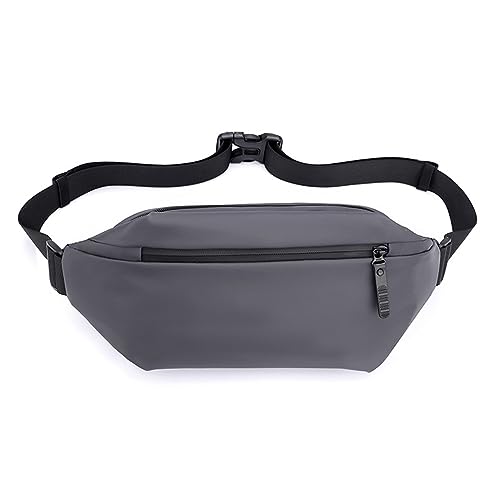 Gürteltasche Leder Lässige Gürteltasche for Herren, Einzelschulter-Umhängetasche Reisesport Wandern (Farbe : Gray, Size : 38x15x7cm) von ONDIAN