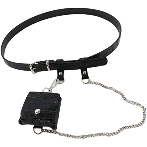 Gürteltasche für Damen Belt Damen Dual Purpose Simple Mini Chain Small Square Bag (Farbe : Black1, Size : Free Size) von ONDIAN