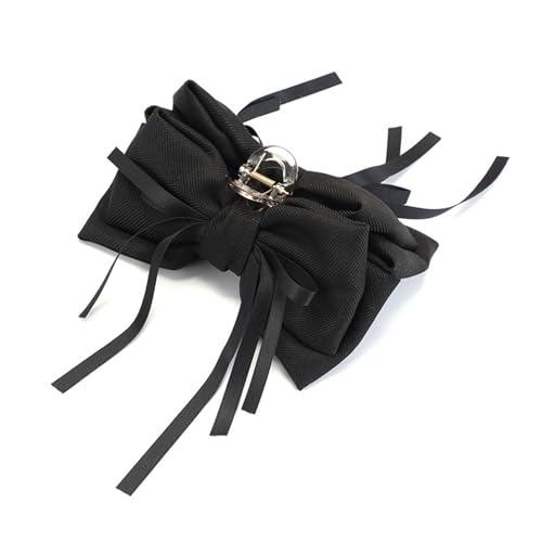 Haarklammern Mehrschichtige Schleife, Hai-Clip, Halteklammer, Kopfschmuck, Pferdeschwanz-Haarspangen für Frauen (Farbe : Black, Size : One Size) von ONDIAN