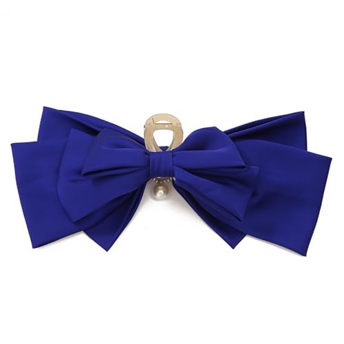 Haarklammern Schleife, großer Halteclip, Haarschleife, Kopfbedeckung, Pferdeschwanz-Clips für Frauen (Farbe : Dark Blue, Size : One Size) von ONDIAN