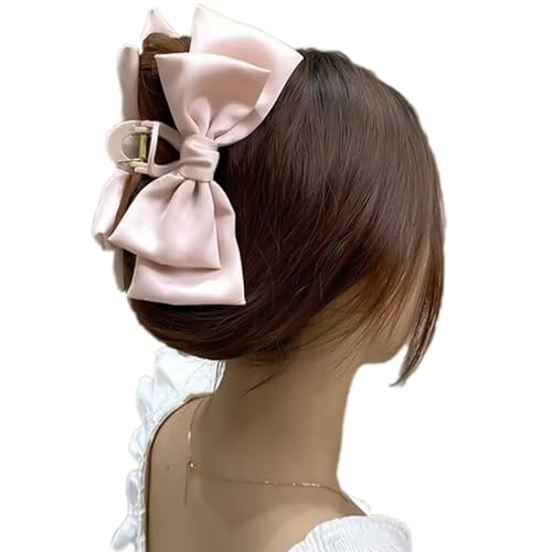 Haarklammern Schleife Haarspange Hai Clip Kopfbedeckung Temperament Pferdeschwanz Clips Haar für Frauen (Farbe : Rosa, Size : One Size) von ONDIAN