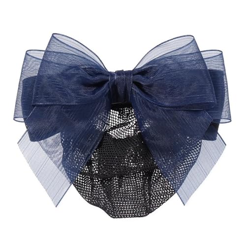 Haarnetz mit Schleife Damen Haarnetz Haarspangen Schleifenhaar für Frauen (Farbe : Blau, Size : Style 1) von ONDIAN
