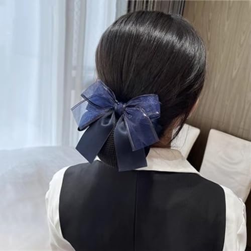 Haarnetz mit Schleife Damen Haarnetz Haarspangen Schleifenhaar für Frauen (Farbe : Blau, Size : Style 2) von ONDIAN