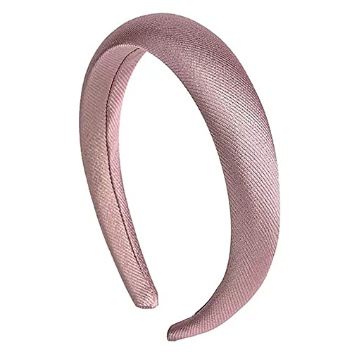 Haarreifen für Damen Einfarbige, einfache Haarbänder, glänzendes, seitlich gepresstes Haar Stirnbänder (Farbe : Rosa, Size : 14.5x14.5cm) von ONDIAN