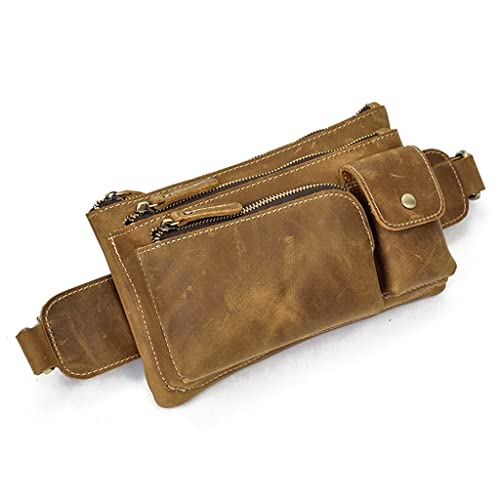 Herren-Hüfttasche, handgefertigt, Vintage-Leder, Brusttasche, Outdoor-Freizeit, Messenger-Tasche, Sport-Hüfttasche von ONDIAN