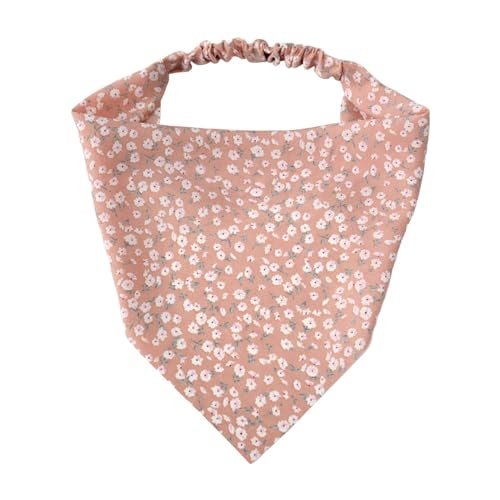 Kopftücher Damen-Stirnband mit Sommerblumen, gebundenes Haar, Dreieckstuch für Frauen Mädchen (Farbe : Rosa, Size : One Size) von ONDIAN