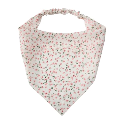 Kopftücher Damen-Stirnband mit Sommerblumen, gebundenes Haar, Dreieckstuch für Frauen Mädchen (Farbe : Weiß, Size : One Size) von ONDIAN