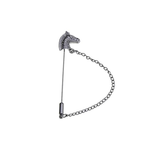 Kragennadeln für Herren Men's Suit Lapel Pin Temperament Jumper Pin Female Brooch Chain Pin Geschäftshochzeit (Farbe : Black, Size : 8cm) von ONDIAN