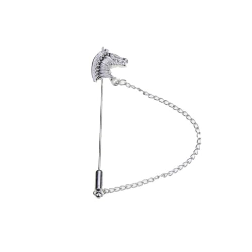 Kragennadeln für Herren Men's Suit Lapel Pin Temperament Jumper Pin Female Brooch Chain Pin Geschäftshochzeit (Farbe : Silver, Size : 8cm) von ONDIAN