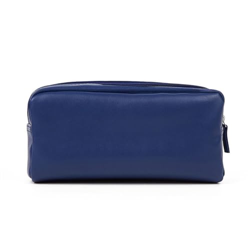 Kulturbeutel Herren-PVC-Ledertasche, tragbare Toilettenartikel-Aufbewahrungstasche für Männer, Frauen (Farbe : Blau, Size : 22x10x8cm) von ONDIAN