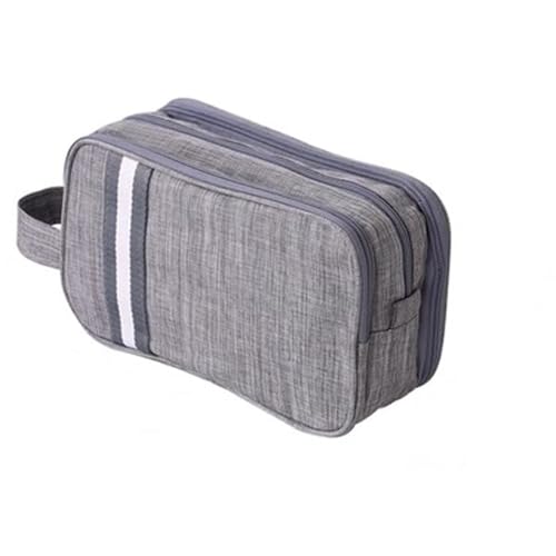 Kulturbeutel Reise-Kulturbeutel, Nass- und Trockentrennung, tragbare Aufbewahrungstasche for Toilettenartikel für Männer, Frauen (Farbe : Grey, Size : 25x10x14cm) von ONDIAN