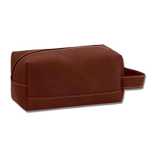 Kulturbeutel Vintage personalisierte Toilettenartikel PU Aufbewahrung Kosmetiktasche für Männer, Frauen (Farbe : rot, Size : 19x10cm) von ONDIAN