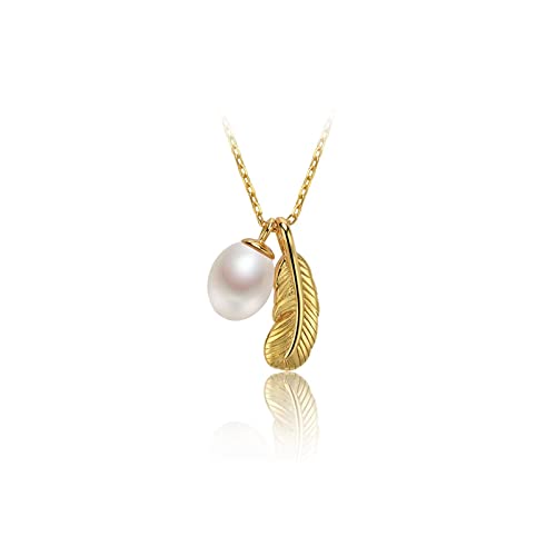 ONDIAN 2023 Halsketten Perlenkette 925 Süßwasserperle Anhänger Kette 6-7mm Tropfenform Mode Damen Schmuck Geschenk Damen Halskette von ONDIAN