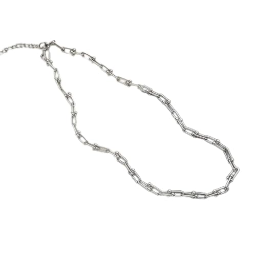ONDIAN 925 U-förmige Halskette für Damen, geometrische klobige Halskette, Party-Schmuck von ONDIAN