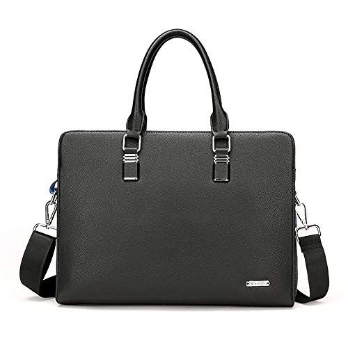 ONDIAN Aktentasche für Herren Herren Aktentasche Handtasche Querschnitt Horizontale Umhängetasche Offizielle Beiläufige Ledertasche für Arbeitsbüro (Farbe : Black) von ONDIAN