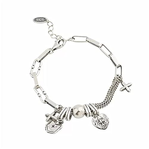 ONDIAN Armbänder für Damen All-Match-Armband mit schwerem Industriekreuz-Anhänger aus S925-Sterlingsilber für Geburtstag von ONDIAN