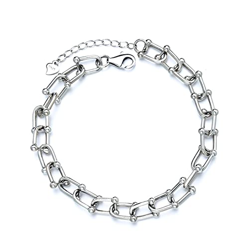 ONDIAN Armbänder für Damen Hufeisen-Armband S925 Sterling Silber Persönlichkeit Motorrad-Armband für Geburtstag von ONDIAN