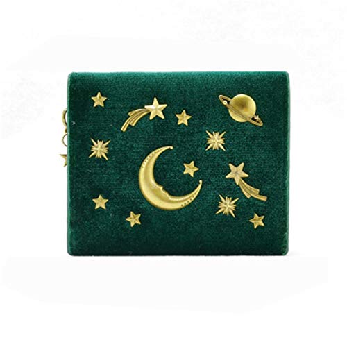 ONDIAN Damen Geldbörse Damen-Pack Velvet Starry Short Wallet Galaxy-Kartenhalter aus Metall Geldbörse Damen Klein (Farbe : A, Size : 8.5x10x2.5cm) von ONDIAN