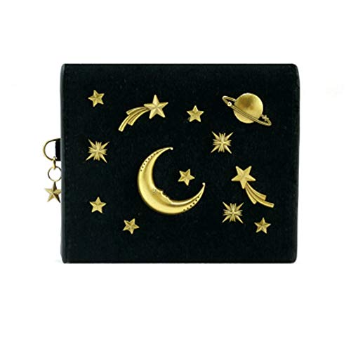 ONDIAN Damen Geldbörse Damen-Pack Velvet Starry Short Wallet Galaxy-Kartenhalter aus Metall Geldbörse Damen Klein (Farbe : C, Size : 8.5x10x2.5cm) von ONDIAN