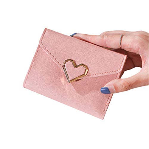 ONDIAN Damen Geldbörse Kurze Brieftasche aus Metall in Herzform for Damen Geldbörse Damen Klein (Farbe : A, Size : 11x10x2CM) von ONDIAN